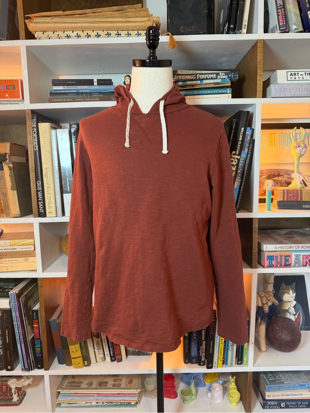 Men's Hooded Long-Sleeve Shirt - Rust